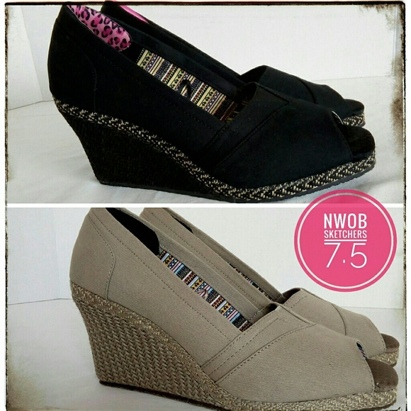 skechers wedges memory foam